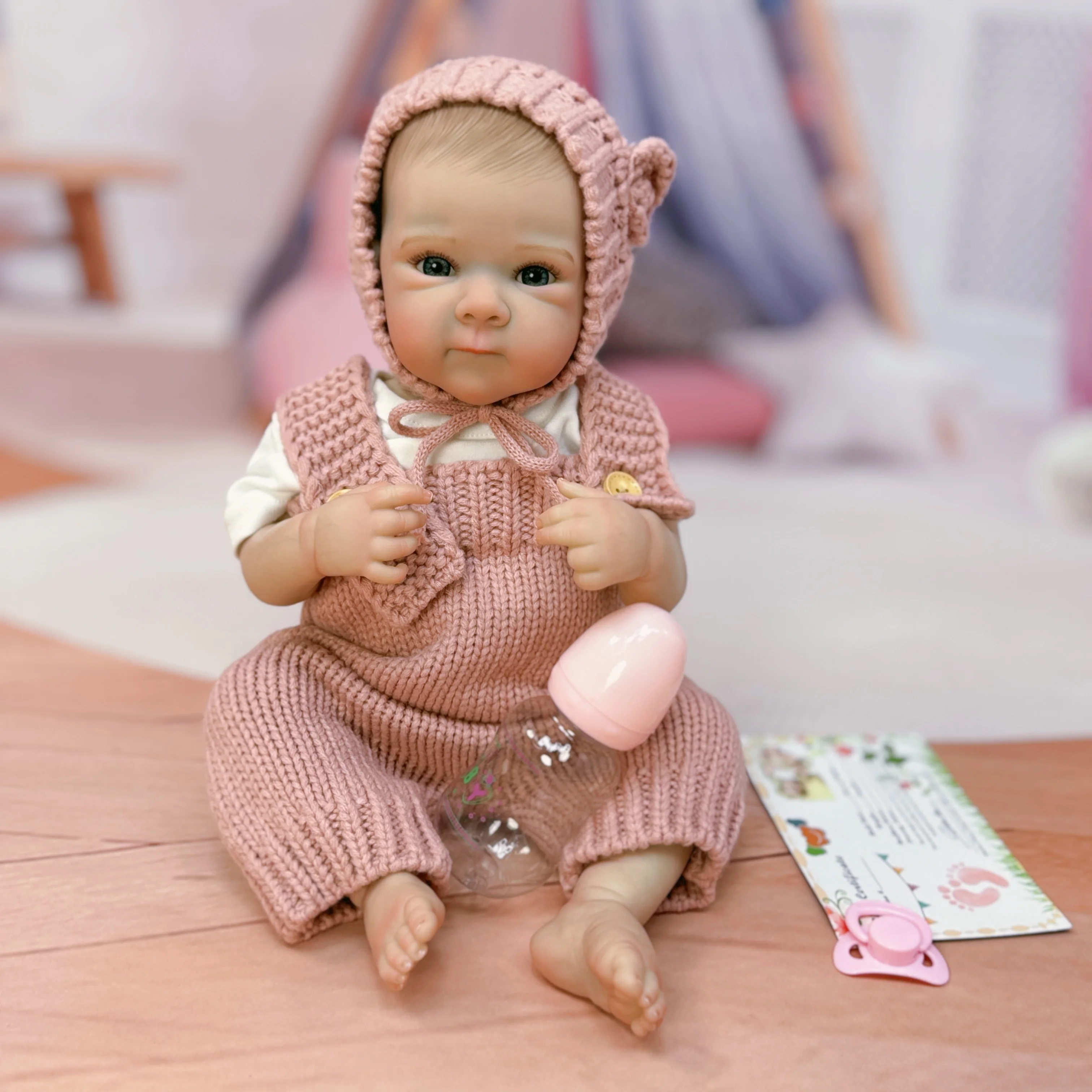 Cuddly Bettie 45CM Girl Whole Body Soft Silicone Vinyl Doll Painted Baby Doll With Painted Hair For Kid\'s Christmas Gift Muñecas