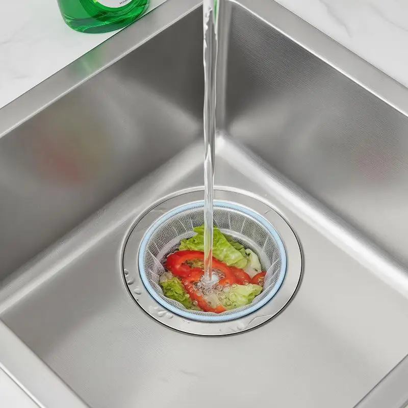 New 100 Pcs Upgraded Extra Thick Kitchen Sink Drain Mesh Bags Elastic Edge Dense Holes Anti Clogging Food Residue Filter