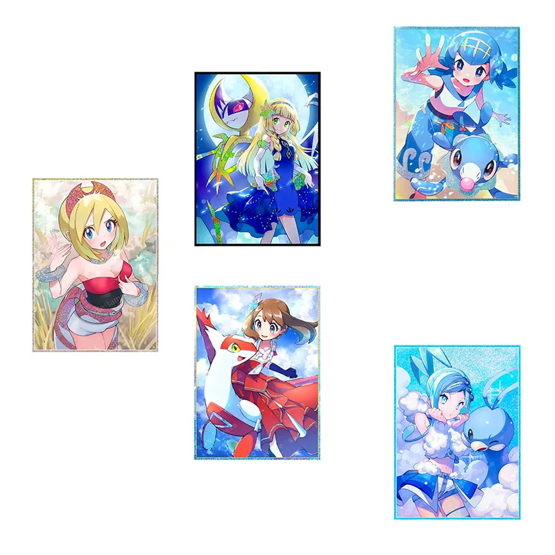 60Pcs/Set Anime Pokemon Gama PTCG Accessory DIY Card Sleeve Girls Trainer  May Irida Lillie Marnie Lisia Hobby Collection Toys - AliExpress 26