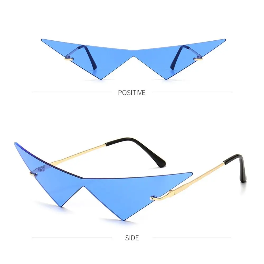 Fashion Ocean Lens Hip Hop Rimless Eyewear Sunglasses Women Triangle Sunglasses Sun Glasses