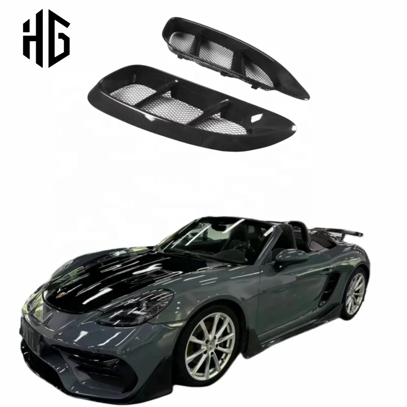 

Real Carbon Fiber Twill Side Air Vents Cover Body Kit For Porsche Cayman Boxster 718 Side Air Vents