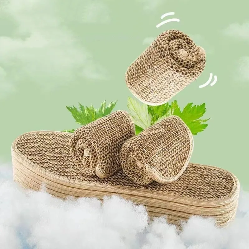 1Pair Cotton Linen Shoe Insoles Breathable Sweat Absorbing Anti Odor Comfortable Arch Support Washable Foot Pads For Men Women