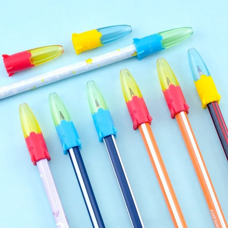 M&G Cute Rocket Pencil Caps Anti-fall Anti-dirt Universal Pencil Covers Pen Tip Protector Extender Students Office Stationery