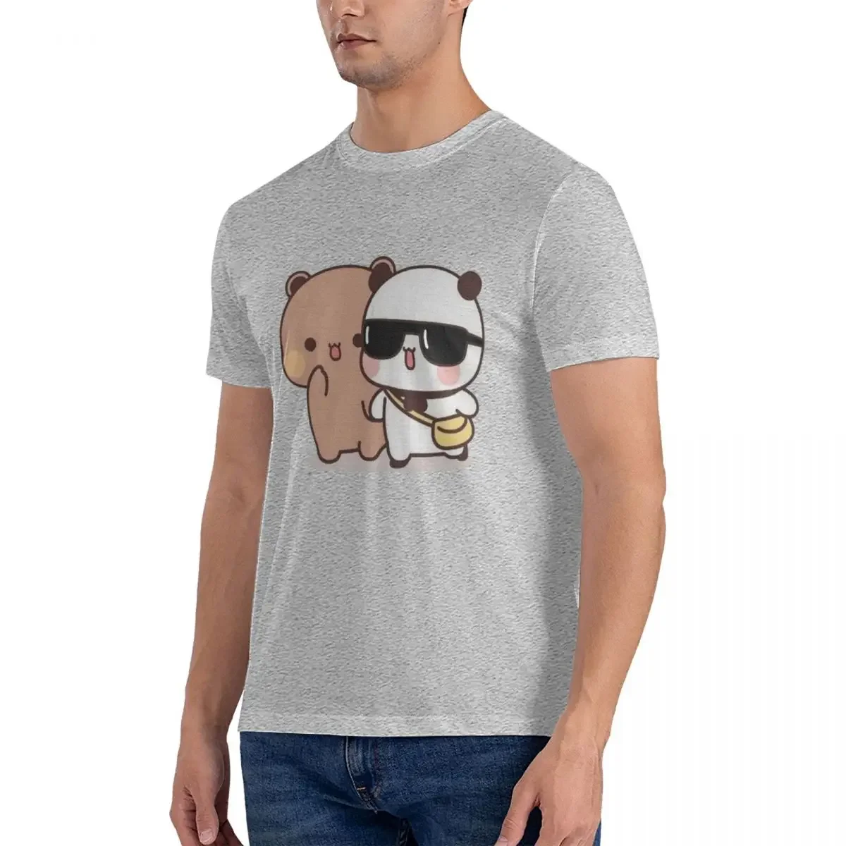 Bear And Panda Bubu Dudu BalloonT-Shirt dla mężczyzn Bawełniane koszulki oversize Męskie koszulki z krótkim rękawem Okrągły dekolt Letnie ubrania Topy S-6XL