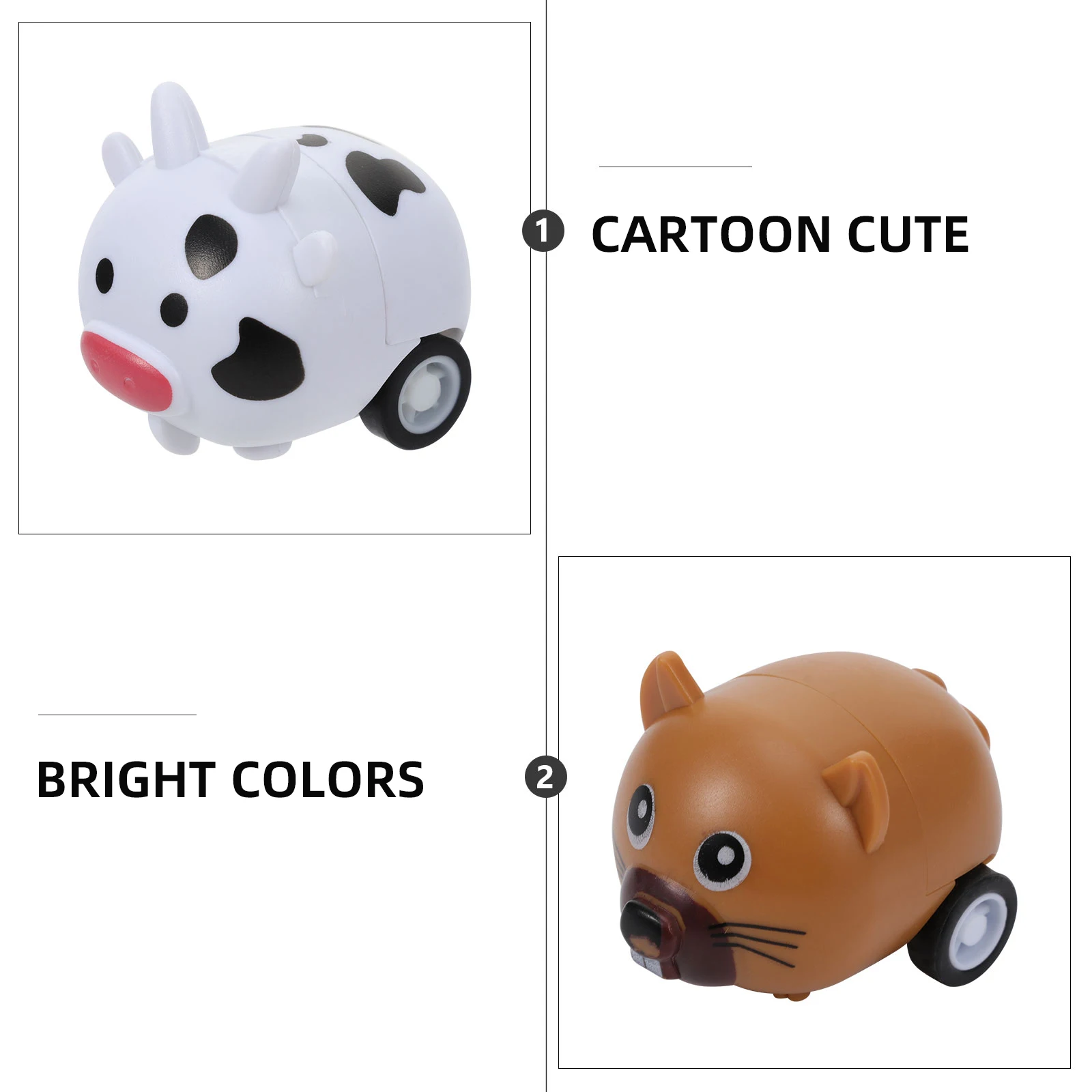 Mini voiture à tirer en forme d'animal pour enfants, 12 pièces, voitures de course, jouets, modèle en plastique préscolaire