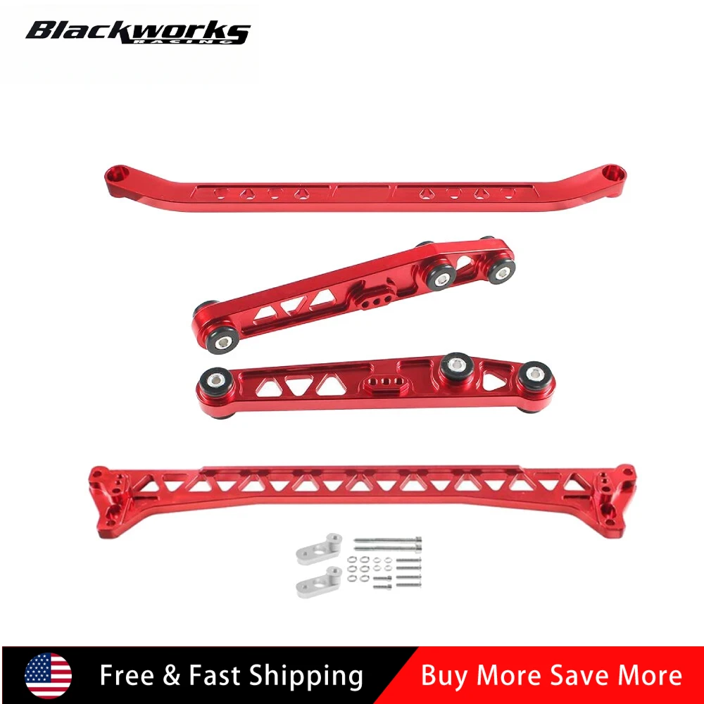 

Комплект задних нижних рычагов управления, распорка подрамника для Honda Civic EG 92-95 красного цвета для двигателя EF/EG/DC