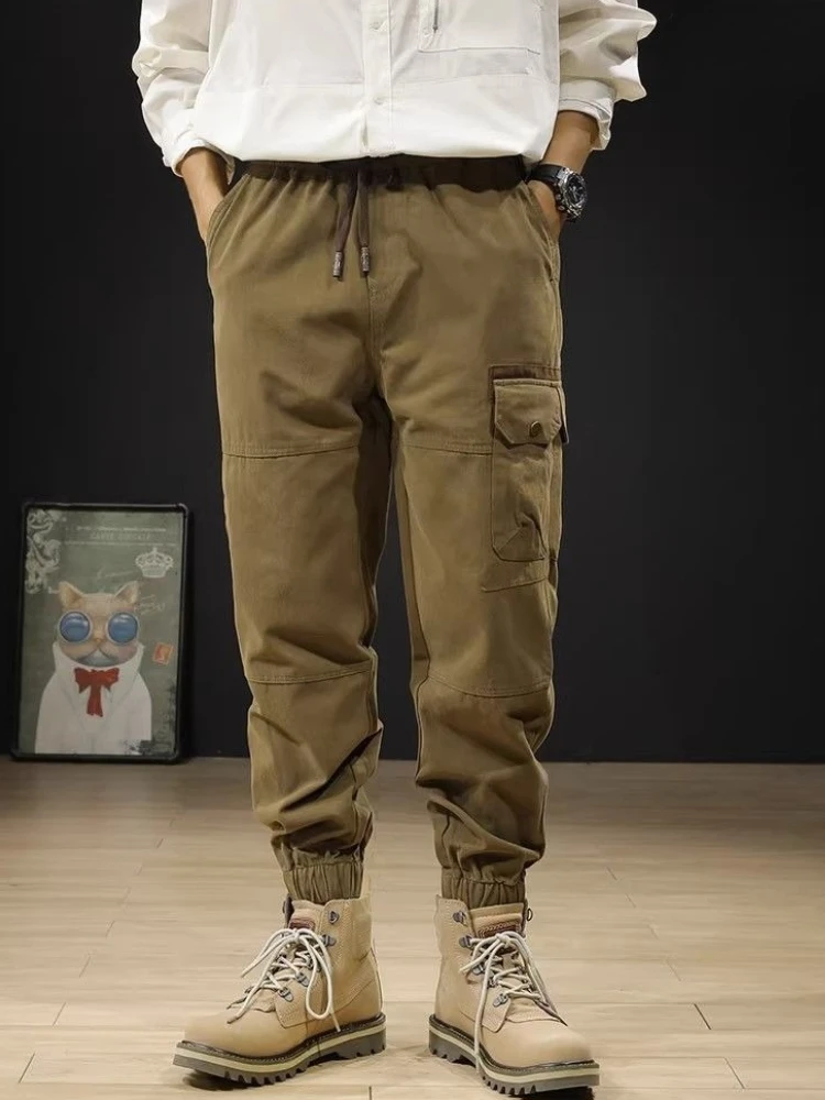 

Outdoor Spring and Autumn Multi Pocket Cargo Pants for Men Aesthetic Designer Luxury High Quality Fashion New in Trousers Man