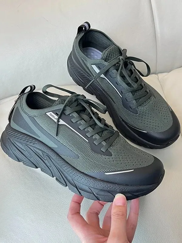 

Outdoor Sports Breathable Fly Knit Glueing Men's Casual Shoes Hiking Walking Leisure Footwear round Toe Lace-Up All Seasons