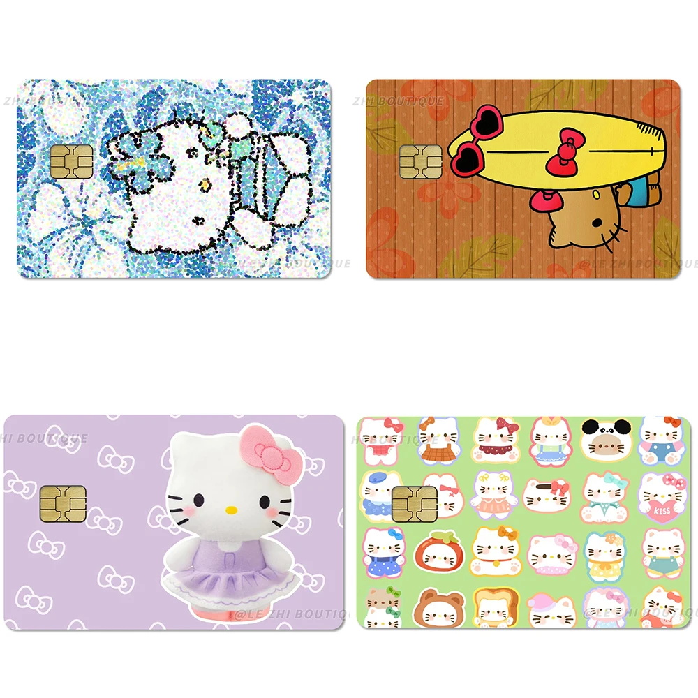 

Kawaii Sanrio Hello Kitty Credit Card Sticker Waterproof Debit Card Sticker Bus Pass Diy Decal Small Chip Film Tape Toys Gifts