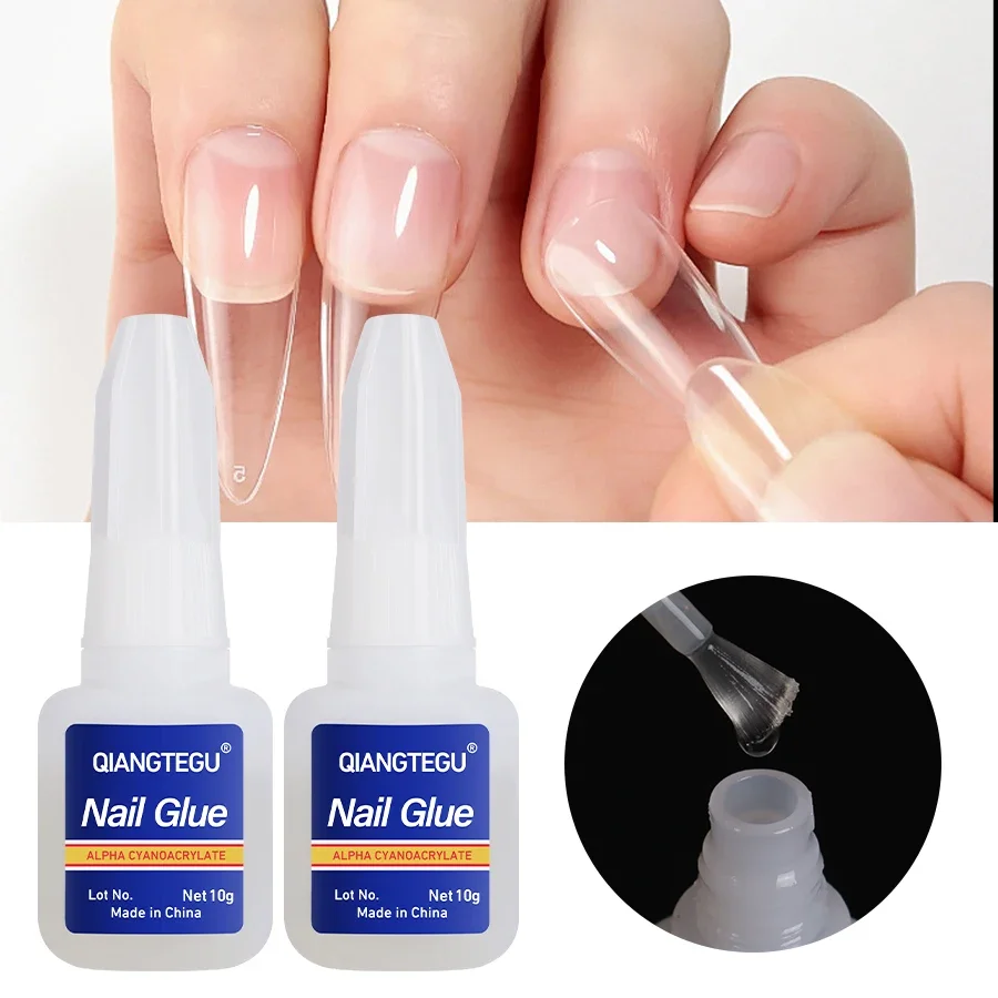 

Nail Tips Glue Gel with Brush False Tips Extend Nails Transparent Function UV Nail Gel Base Coat Diamond Stick Glue Varnish 10ml