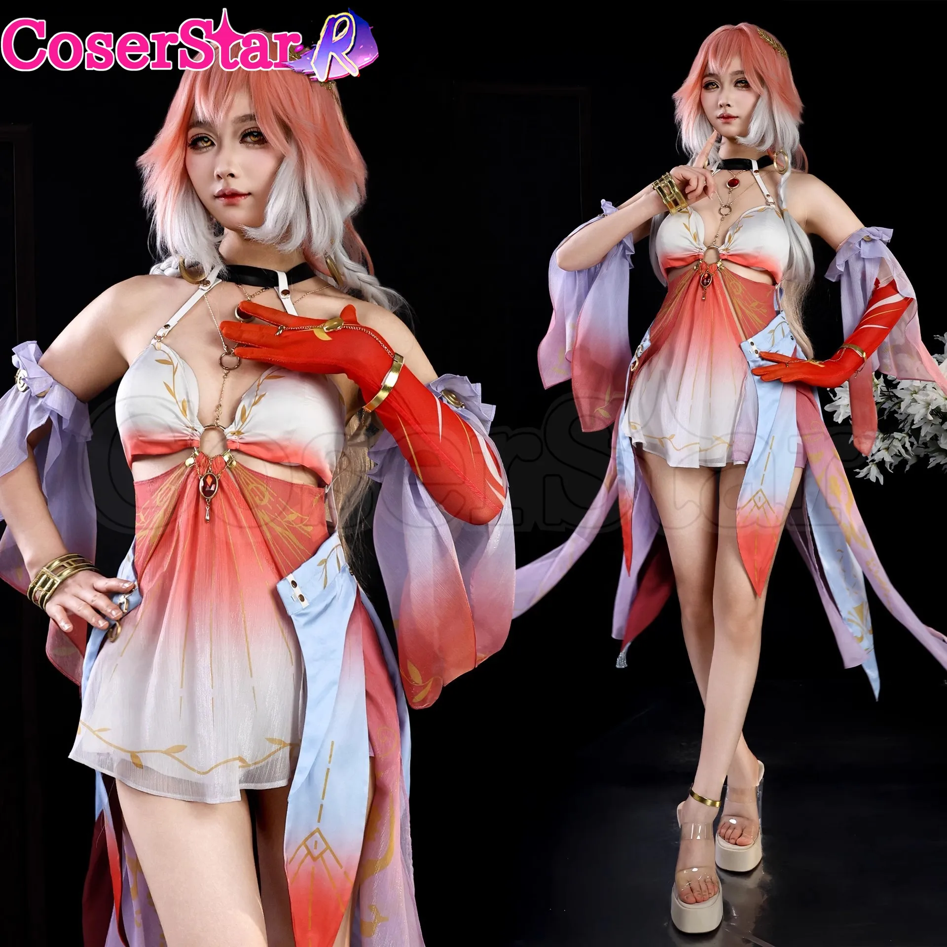 CoserStar-R Game Wuthering Waves WuWa Changli Купальник Косплей Костюм Наряд Платье Карнавал Хэллоуин Вечеринка Ролевая Игра Парик CoserStar-R Game Wuthering Waves WuWa Changli Купальник Косплей Костюм Наряд Платье Карнавал Хэллоуин Вечеринка Ролевая Игра Парик