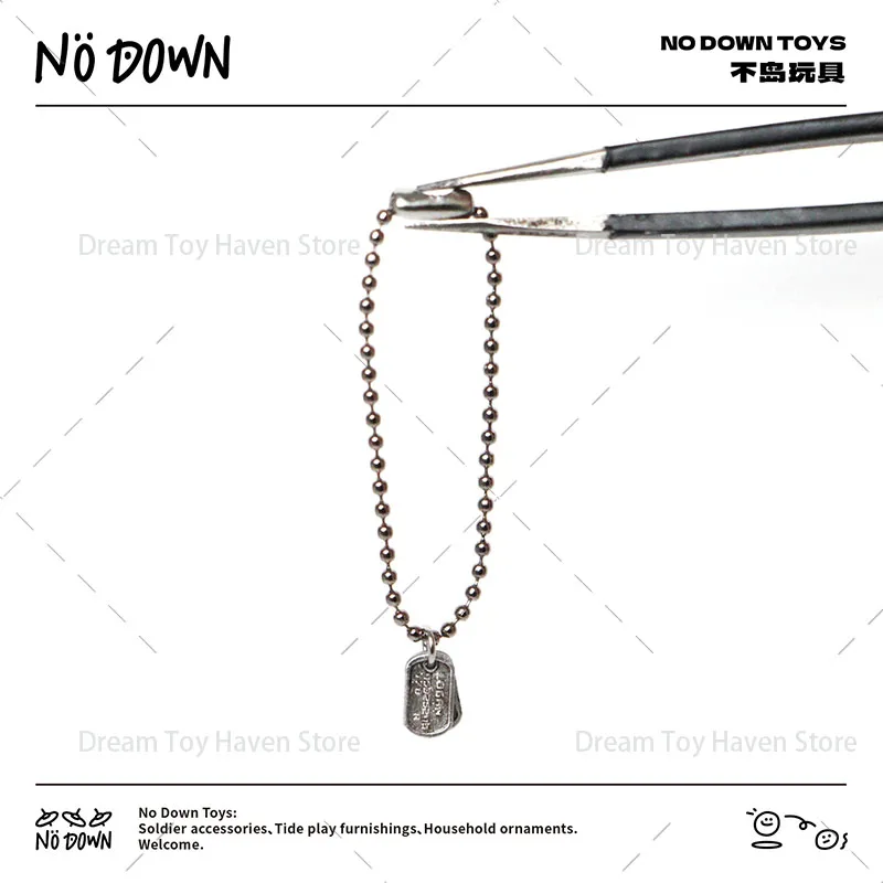  1/12 مقياس الجندي العسكري على غرار علامة الكلب قلادة مزدوجة قلادة إكسسوارات عقد تناسب 6 بوصة عمل نموذج لجسم #5
