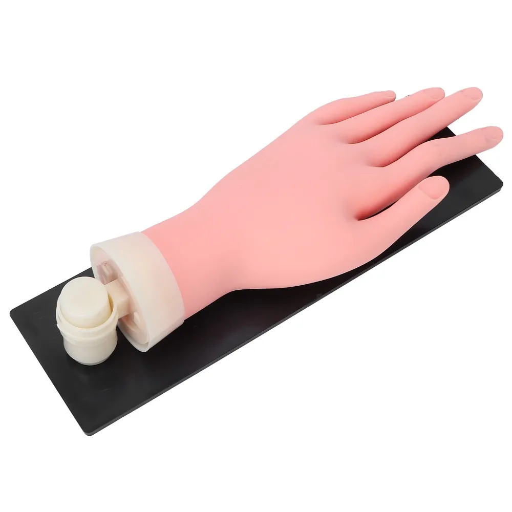 Silicone Nail Art Practice Hand Reusable Bendable Fingers Mannequin Hand For Nails Soft Touch Flexible Construction
