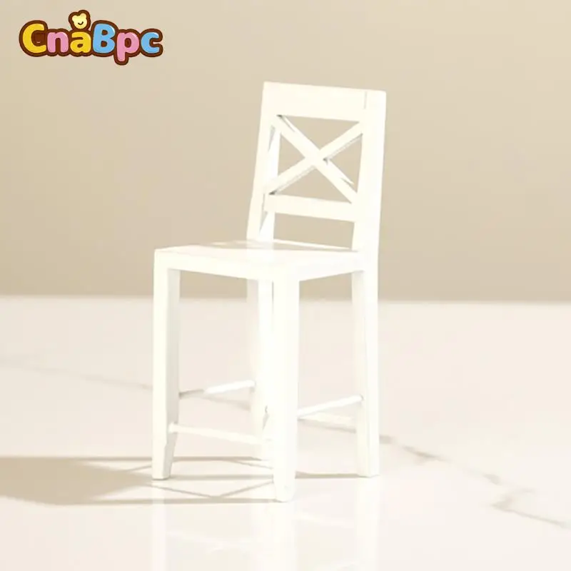 

1/12 Dollhouse Miniatures Wooden Shelf Chair Stool Dollhouse Mini Furniture Model DIY Life Scene Decor For Kids Pretend Play Toy