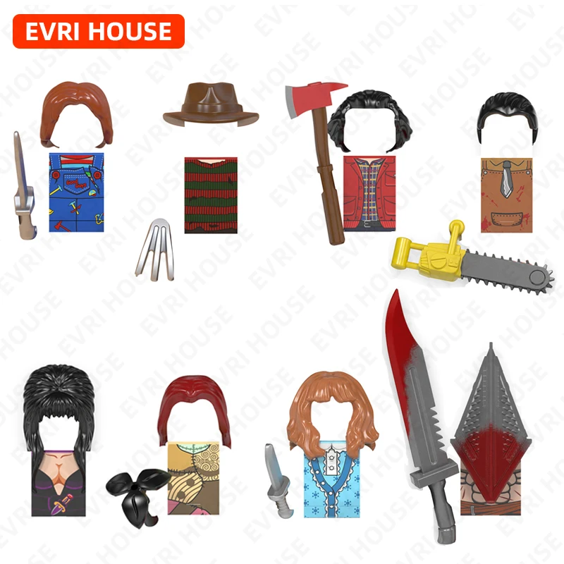 

Мини-фигурки из строительных блоков по мотивам фильмов ужасов, конструкторы для детей