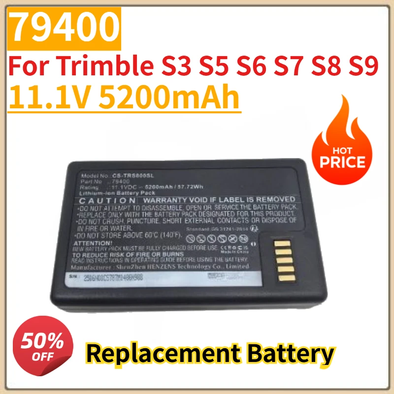 Baterai Walkie-Talkie 11.1V 5200mAh Berkualitas Tinggi Baru 79400 untuk Trimble S3 S5 S6 S7 S8 S9