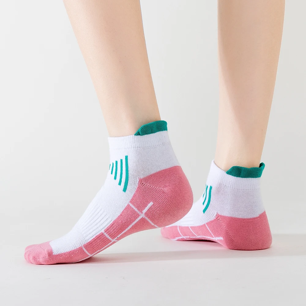 Chaussettes de sport athlétiques respirantes pour hommes et femmes, chaussettes courtes de fitness en plein air, chaussettes de rinçage en coton pour femmes, chaussettes de course, 5 paires