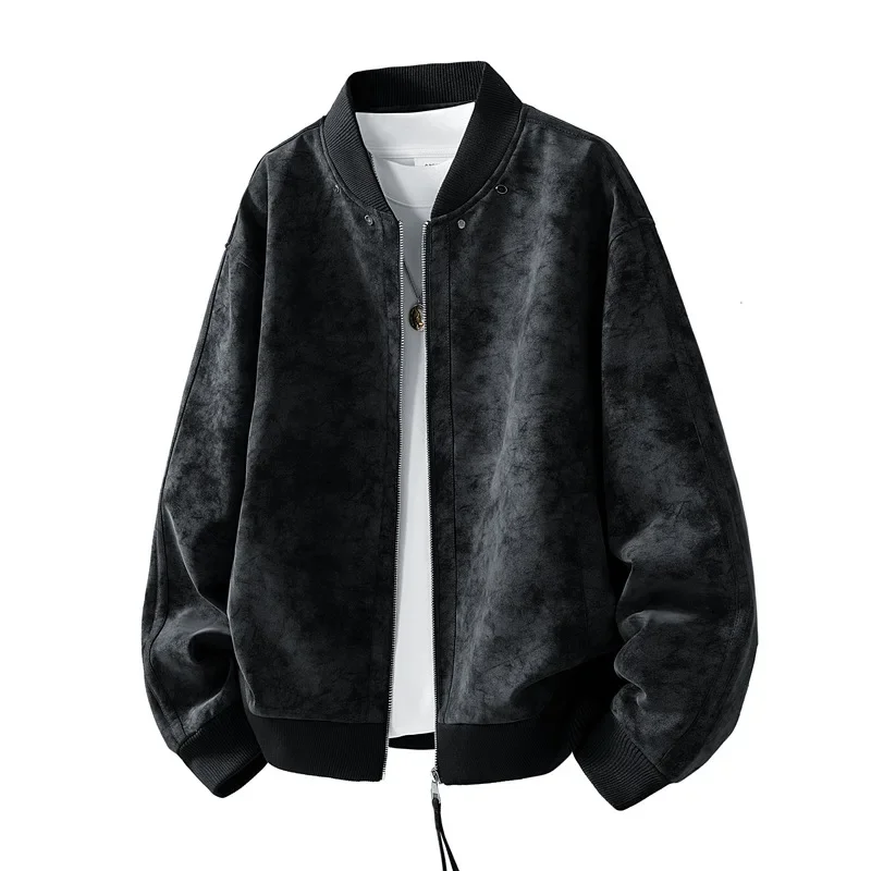 

Spring Autumn Jacket High Quality Men's Casual Large Fashion Trend Velvet Sense Standup Collar Casual Versatile Comfortable Coat