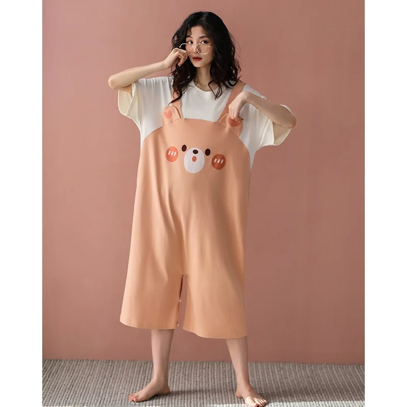 cool-sensation-pigiama-di-cotone-da-donna-estate-ort-sve-simpatico-cartone-animato-stampa-abiti-per-la-casa-allentato-materni-tutina-spwear