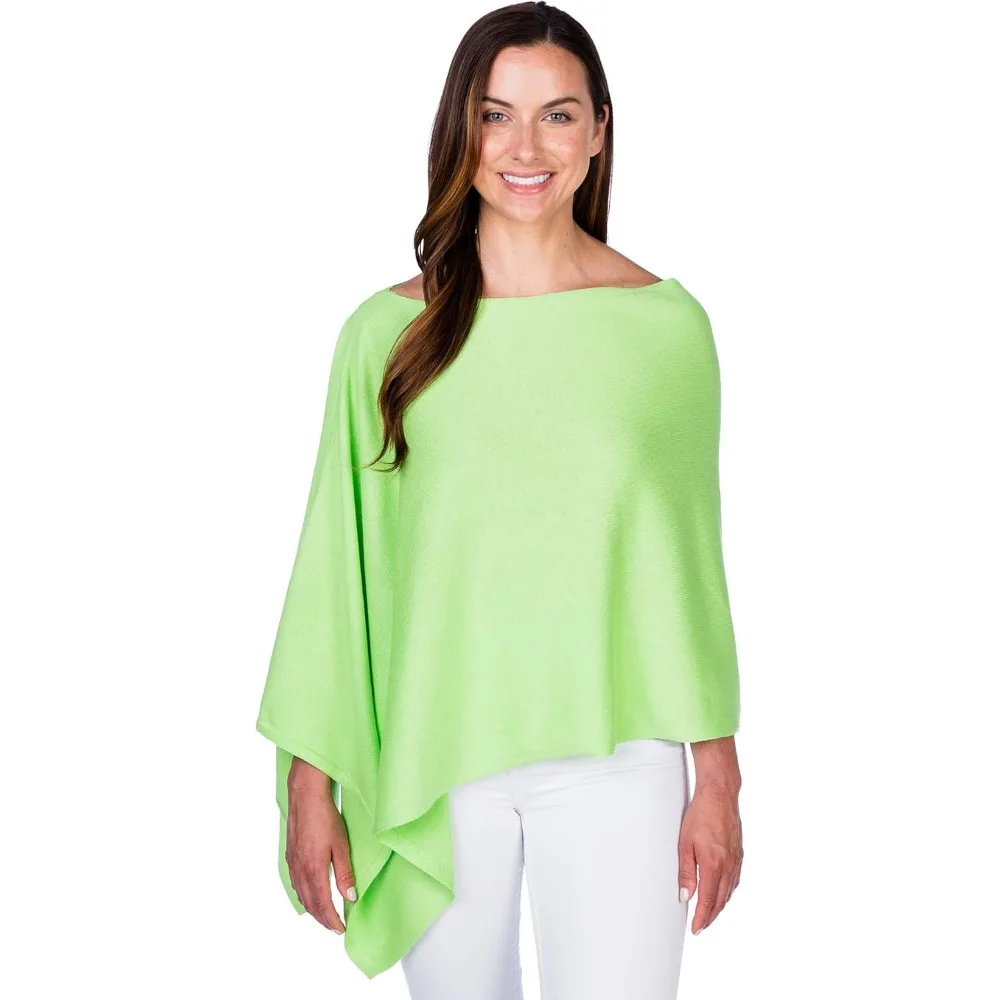 고급스러운 가벼운 코튼 캐시미어 혼방 판초 - 95% 코튼 5% 캐시미어 - 그녀를 위한 완벽한 부드러운 선물