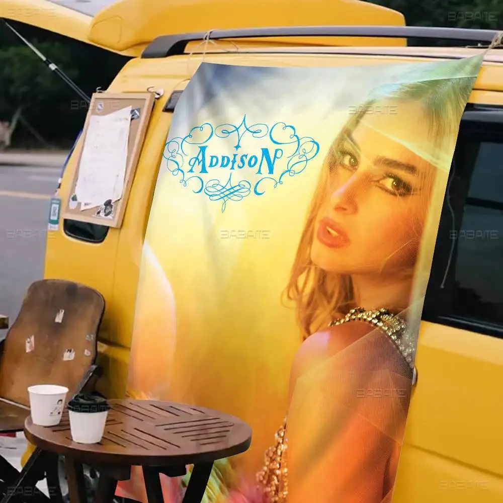 Cantante Pop de moda Addison Rae 'Diet Pepsi' nuevo álbum Muisc bandera de dibujos animados decoración de pancarta colgante de pared decoración del hogar