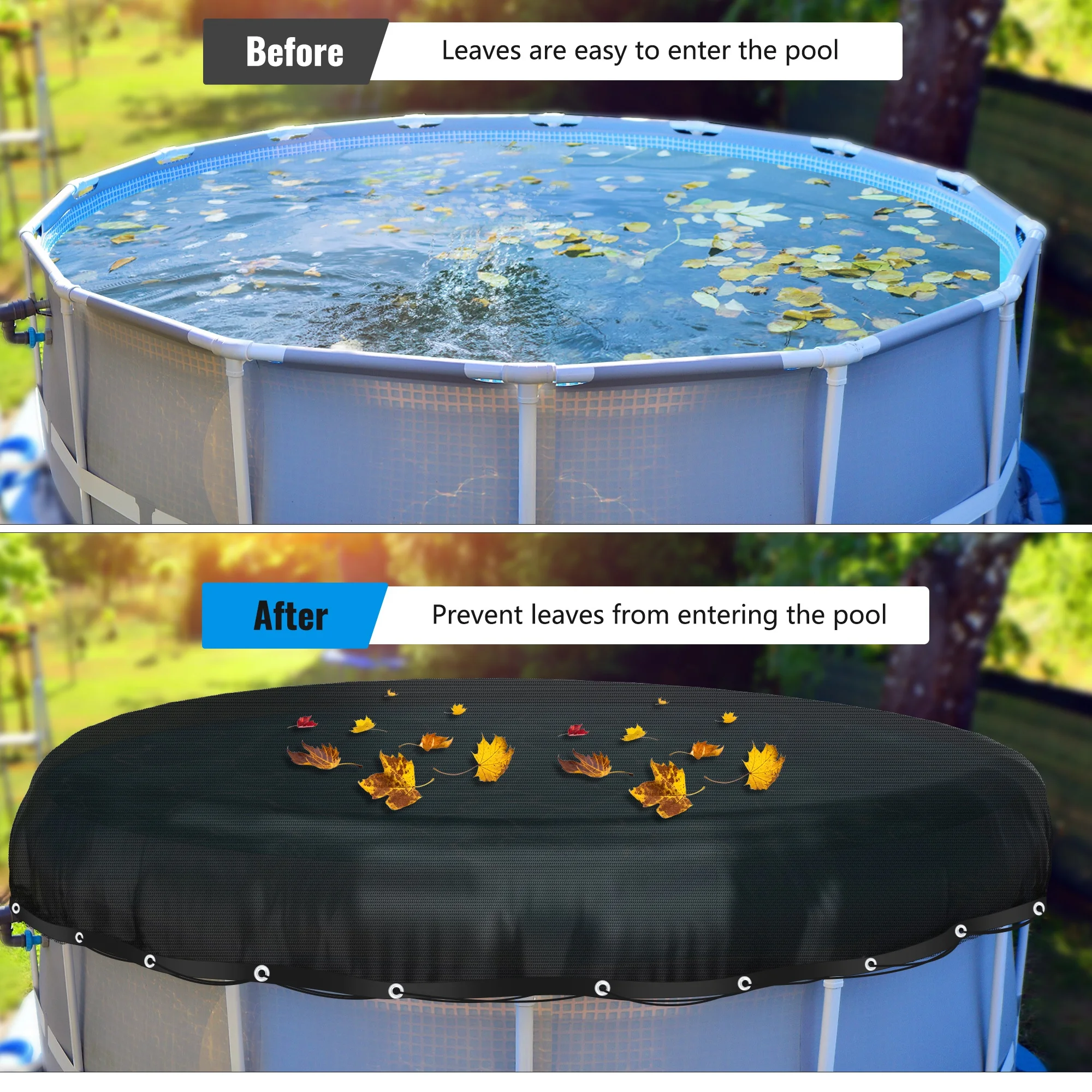 

Winter Pool Cover 24FT Pool Leaf Net Cover Mesh Winter Pool Cover Round Swimming Pool Leaf Net Cover for Above Ground Pools