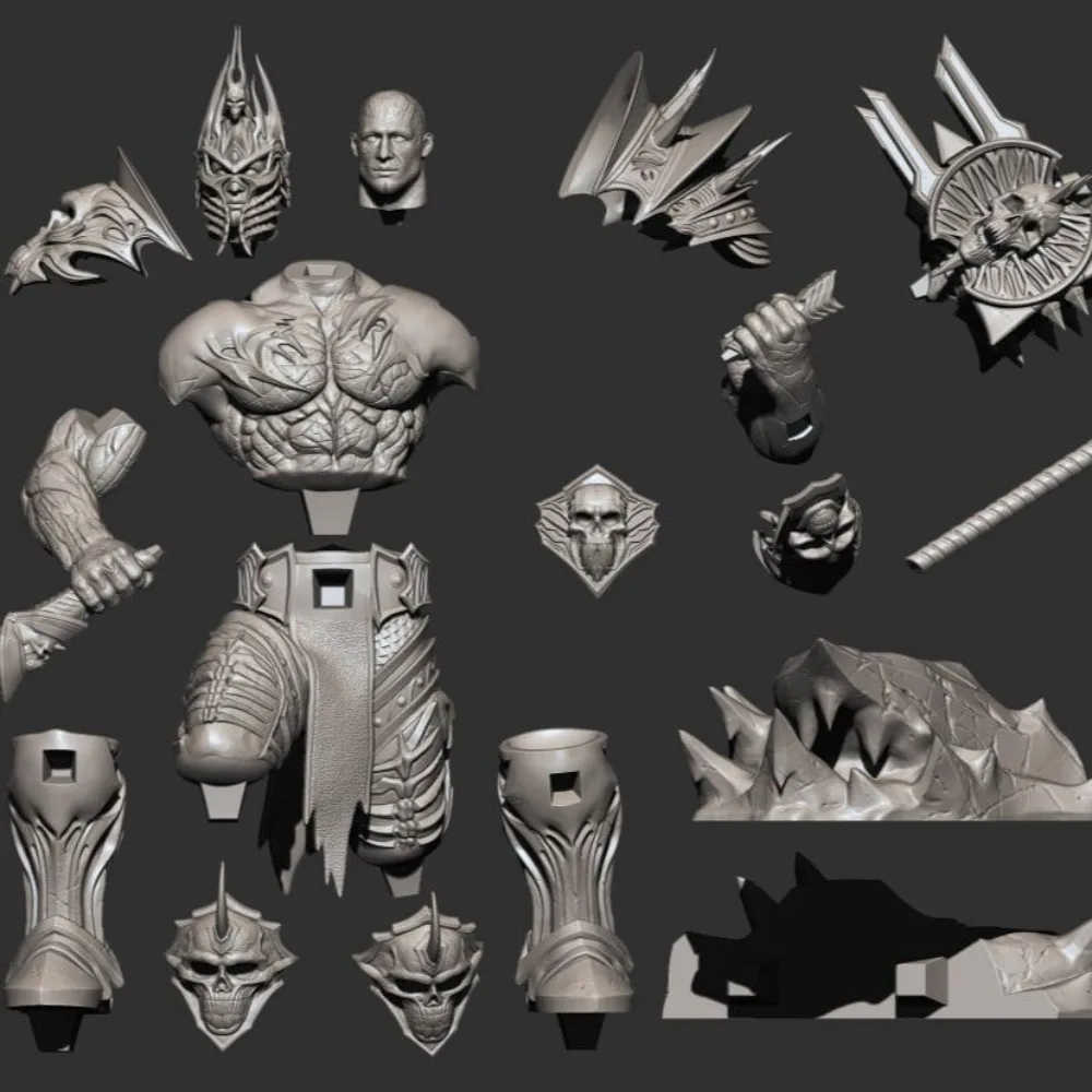 Demon King Bourval Resin White Model Printing High-precision Model Parts Separation 3D Printed DIY Coloring Blank Figurines