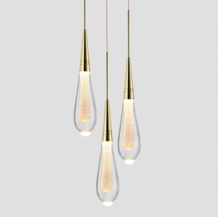 

Simple modern creative bedroom bedside restaurant Nordic crystal single head Chandelier