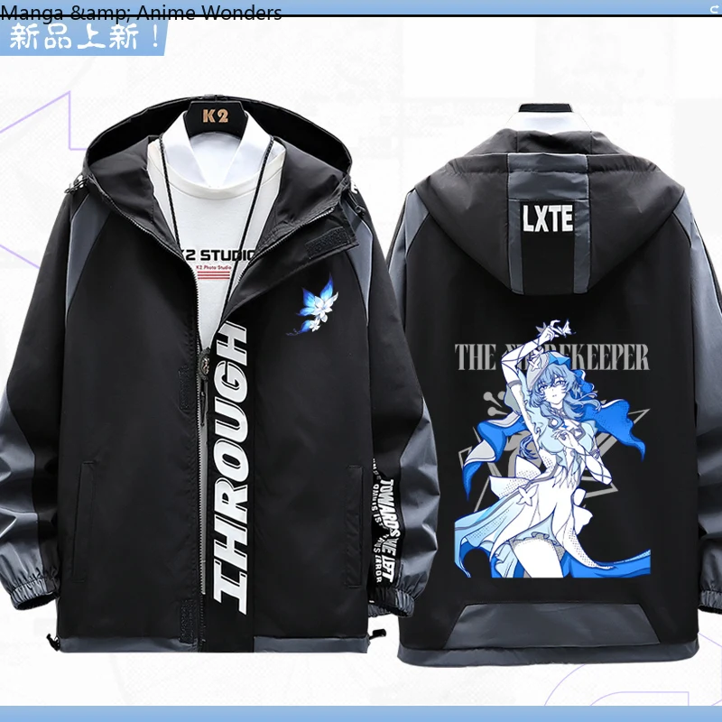 

Куртка с длинными рукавами в стиле аниме Wuthering Waves The Shorekeeper, пальто унисекс, толстовка на молнии, модная толстовка с капюшоном, топ, костюм для косплея