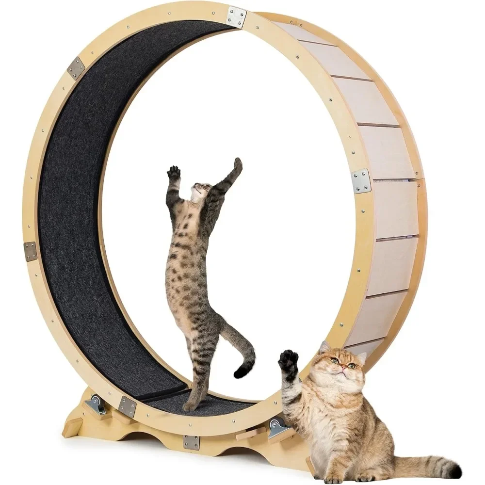 

Cat Wheel ExerciserCats,Easy to Build Cat Treadmill Wheel,Maple Wood Running Wheel,Large Cat Exercise Wheels,Pets Furniture