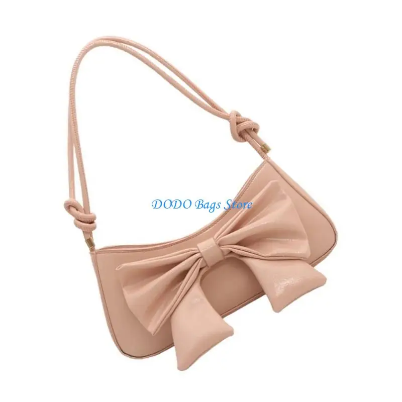 Shoulder Bag Bowknot Purses Soft Leather Crossbody Handbags with Adjustable Strap Small Hoboes Bag for Women Girls Gifts
