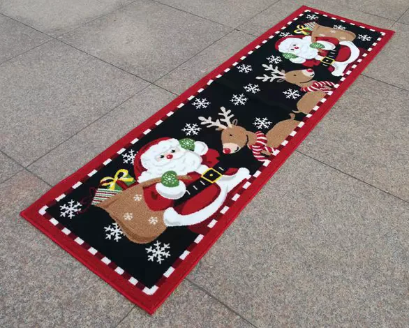 

VIKAMA Christmas Atmosphere Home Decoration Carpet, Waterproof Carpet, Living Room Bedroom Bedside Carpet, Kitchen Floor Mat