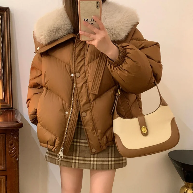 Women Fashion Winter Coats Fur Collar Cotton Jacket Korean style Woman Casual Warm Outerwear Jackets Female Girls Clothes