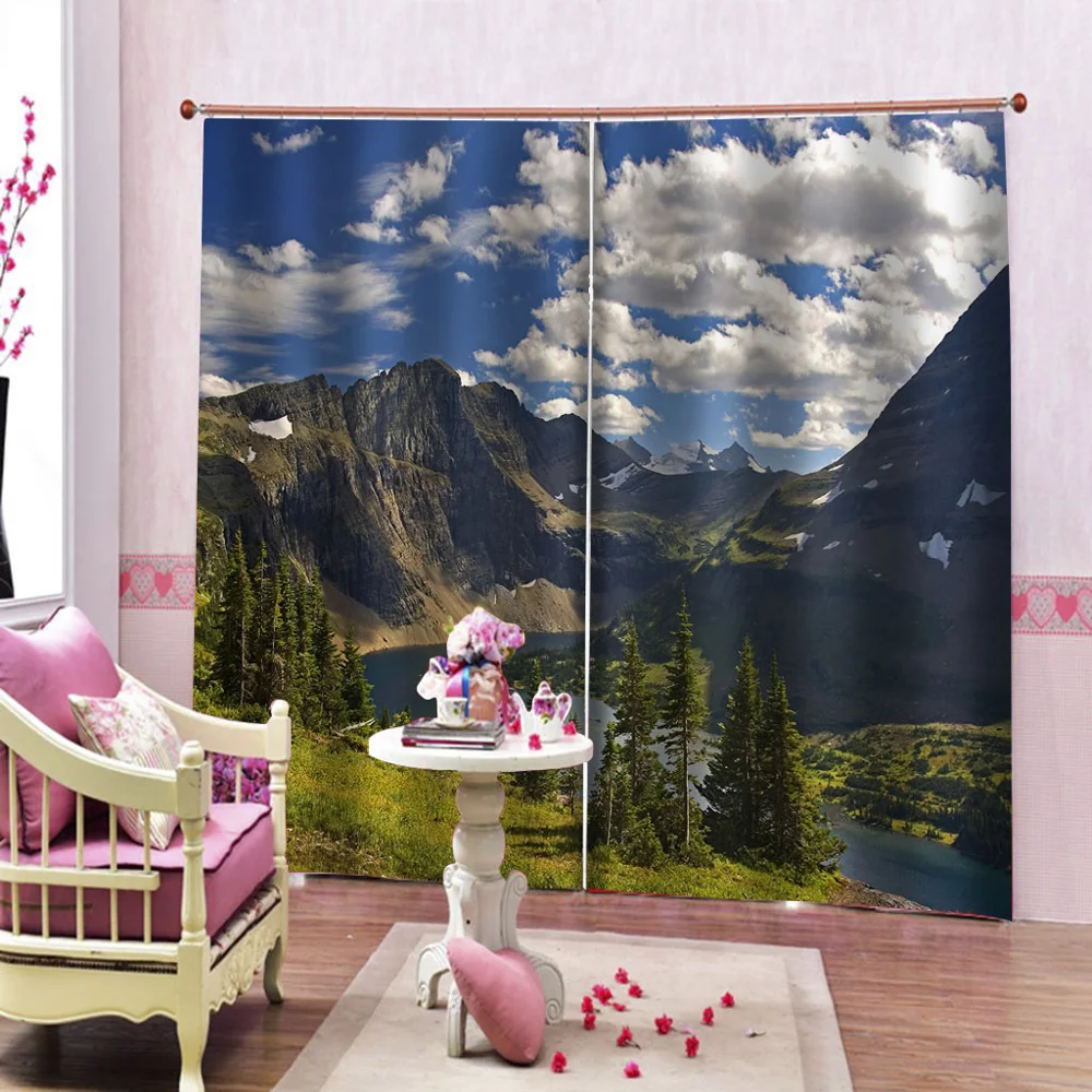 Beautiful Photo Fashion Customized 3D Curtains Custom nature scenery curtains 3D Curtain stereoscopic lifelike