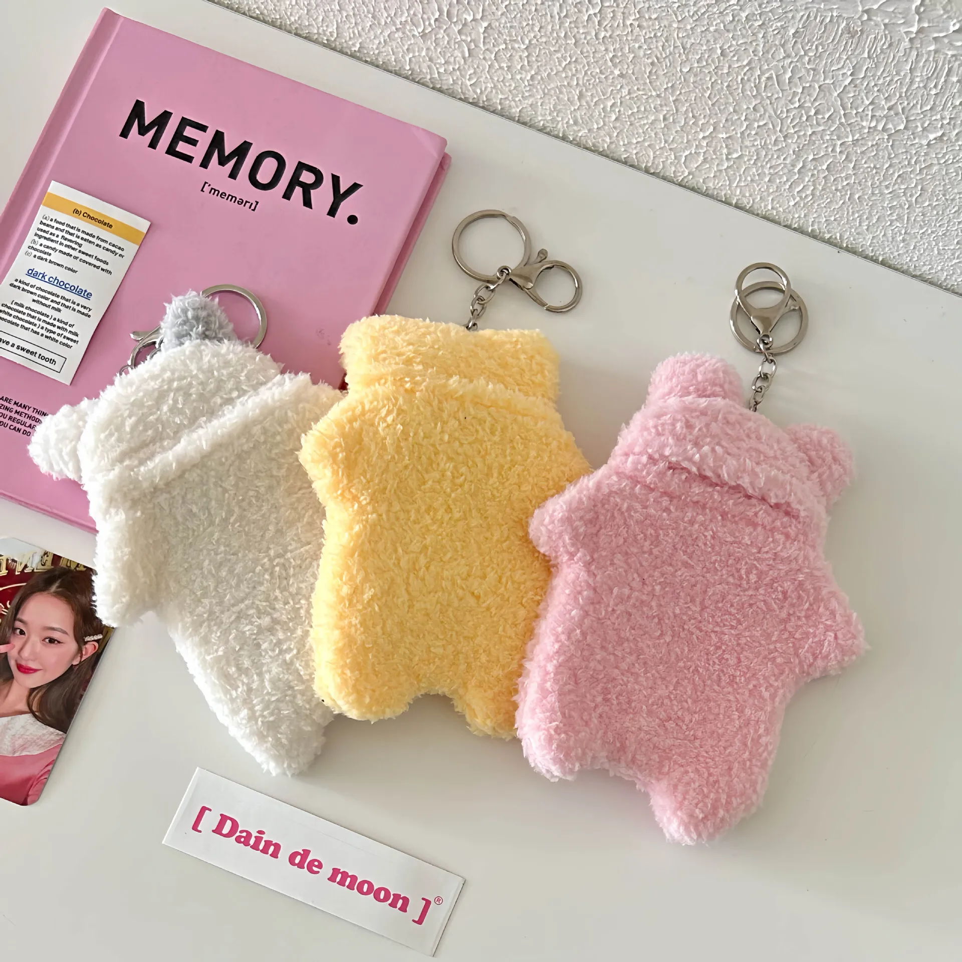 Ins Korea Same Cute Little Rabbit Plush Set 3-Inch Bag Keychain Pendant Card Book