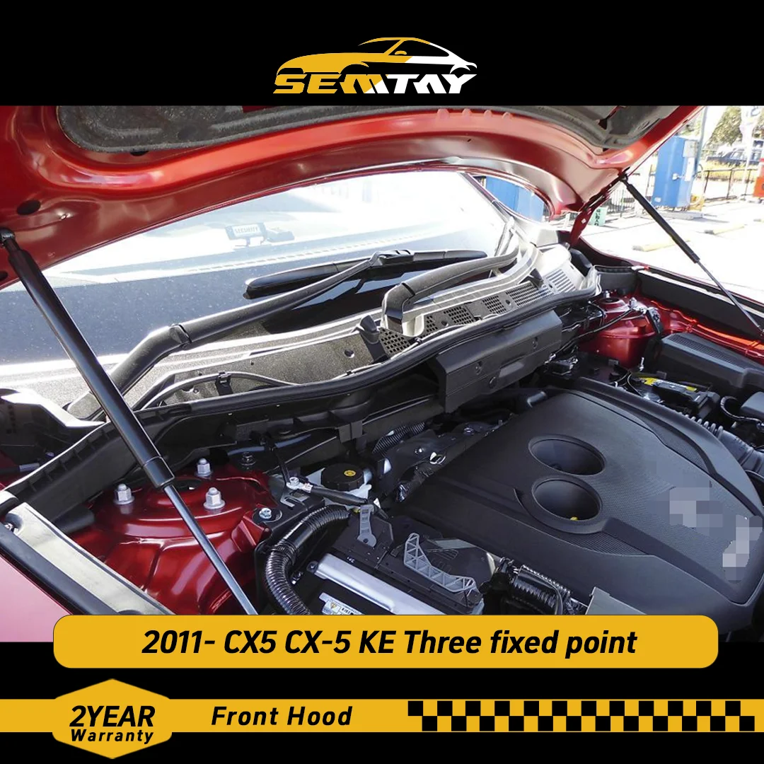 SEMTAY Hood Struts Compatible with 2011- CX5 CX-5 KE Three fixed point supports Bonnet Lift Support spring Shocks Damper