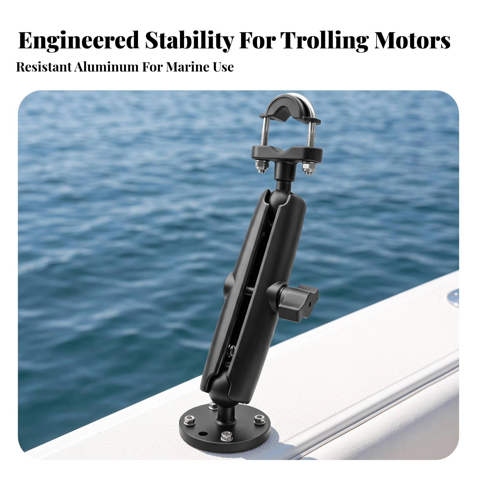 Trolling Motor Stabilizer Bracket Marine-Grade Trolling Motor Support Bracket Hardware Adjustable Corrosion-Resistant view 2