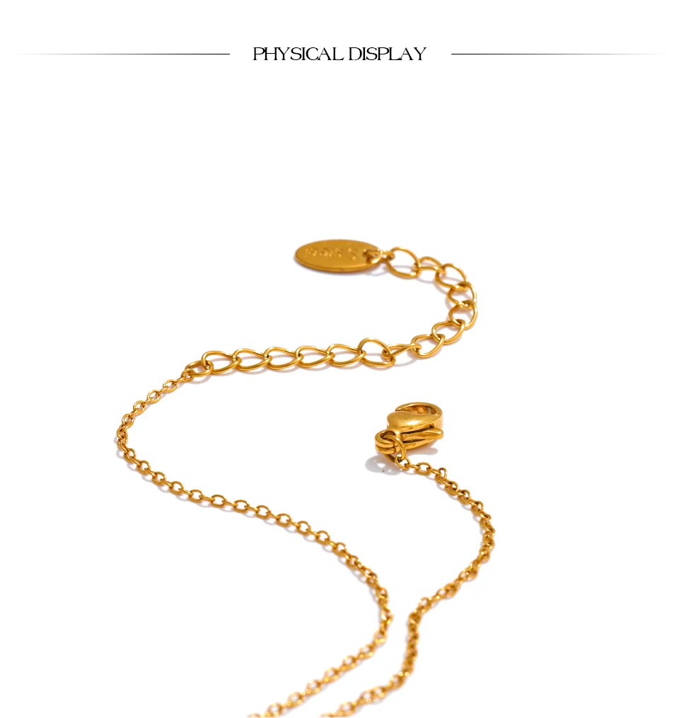 Yhpup Hochwertige doppelseitige Muschelkette Halskette Goldfarbe Edelstahl Exquisite Schlüsselbeinkette Schmuck Geschenk – Detail 8