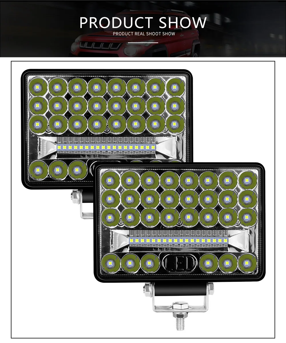 2 Stück 4 Zoll 5 Zoll LED-Lichtleiste Offroad Spot Flood 6 Zoll LED-Arbeitslicht für LKW, Auto, Boot, Traktor, 4 x 4 ATV-Scheinwerfer, 12 V, 24 V – Detail 3