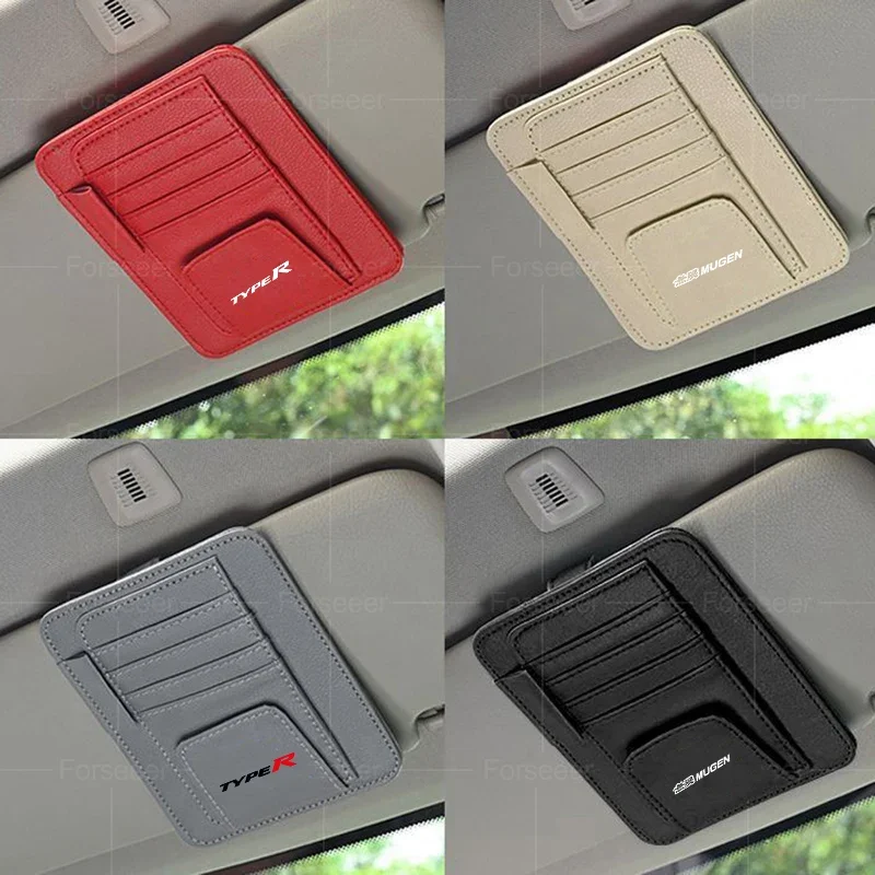 Car Card Sun Glasses Credit Pen Holder Visor Clip Storage Bag  For Honda ACCORD BRIO MUGEN typer GK5 JAZZ CRV XRV  Accessories