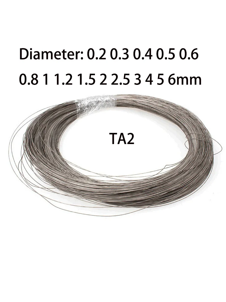 1/5Meter Pure Titanium Wire TA2 Ti Wire Diameter 0.2 0.3 0.4 0.5 0.6 0.8 1 1.2 1.5 2 2.5 3 4 5 6mm Coiled Metal Line