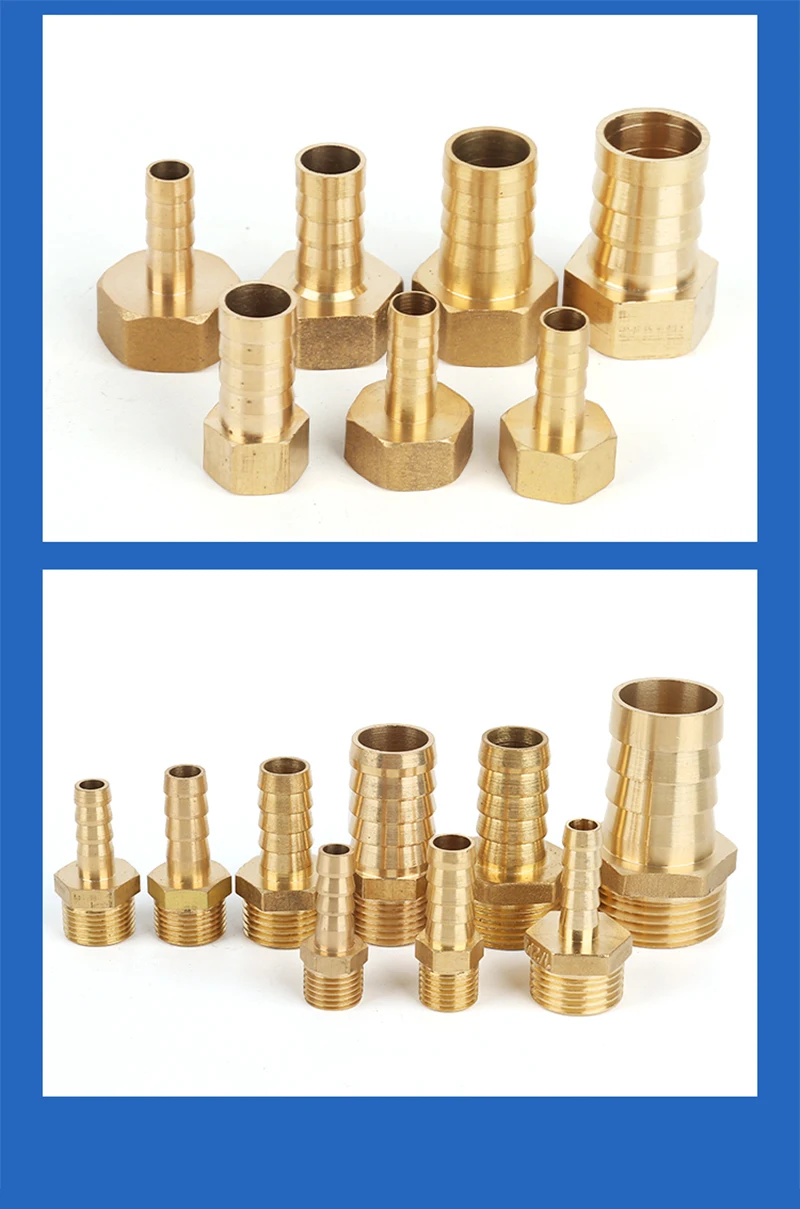 5 Stücke Messing Rohrverschraubung 6/8/10/12/14/16mm Schlauchtülle Schwanz 1/8 "3/8" 1/4 "BSP Stecker Joint Kupfer Koppler Adapter – Detail 3