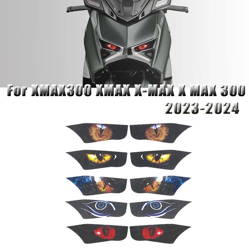 For XMAX300 XMAX X-MAX X MAX 300 2023-2024 Motorcycle Headlight Guard Stickers Accessories Front Fairing Headlamp Decal