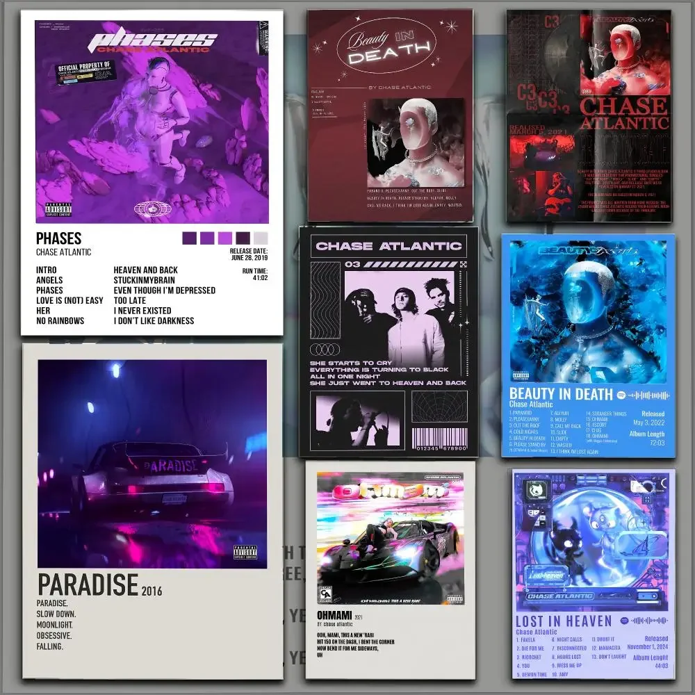 Band C-Chase Atlantic Album Cover Poster Peel And Stick Matte PVC Easy Apply Removable Waterproof Frameless Home Decor