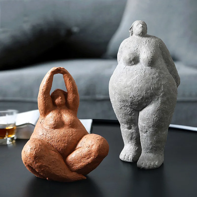 Nordic abstract art Fat woman ornaments characters resin crafts creative living room model room home decorations