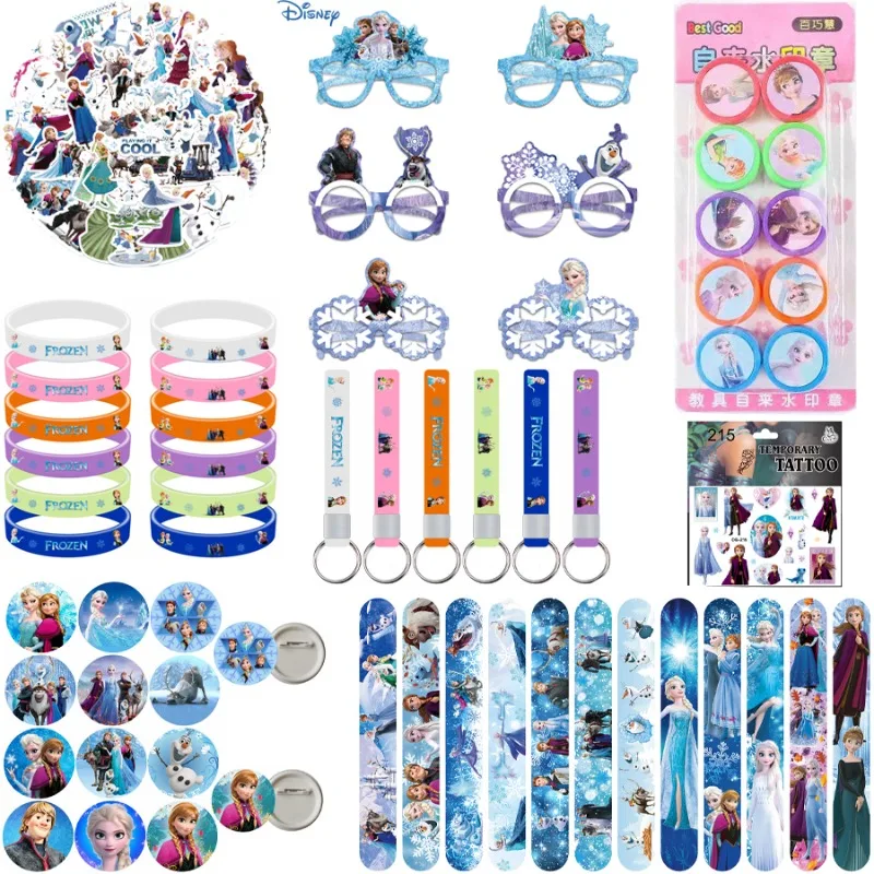 

Disney Frozen Party Favors Set for Girls - Anna & Elsa Seal Stamps Stickers Slap Bracelets Badge Gift Bag Birthday Party Supplie