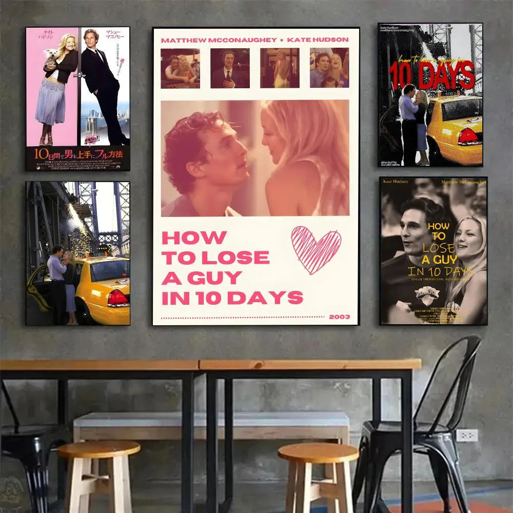 romcom movie H-How to Lose a Guy in 10 Days Poster Painting Wall Art Mural for Living Room Home Decor and Gifts