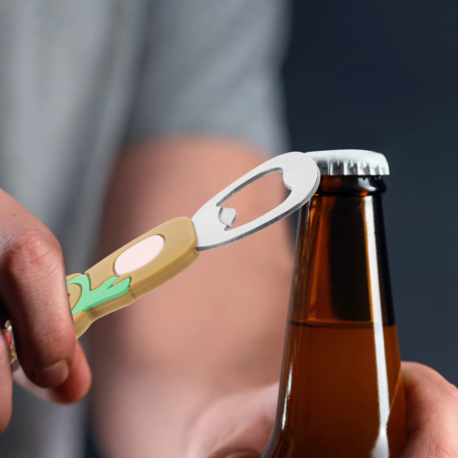Christmas Themed Beer Bottle Opener Flexible Silicone Handle Strong Wear Resistance Easy Opening for Home Ktv Restaurant Bar