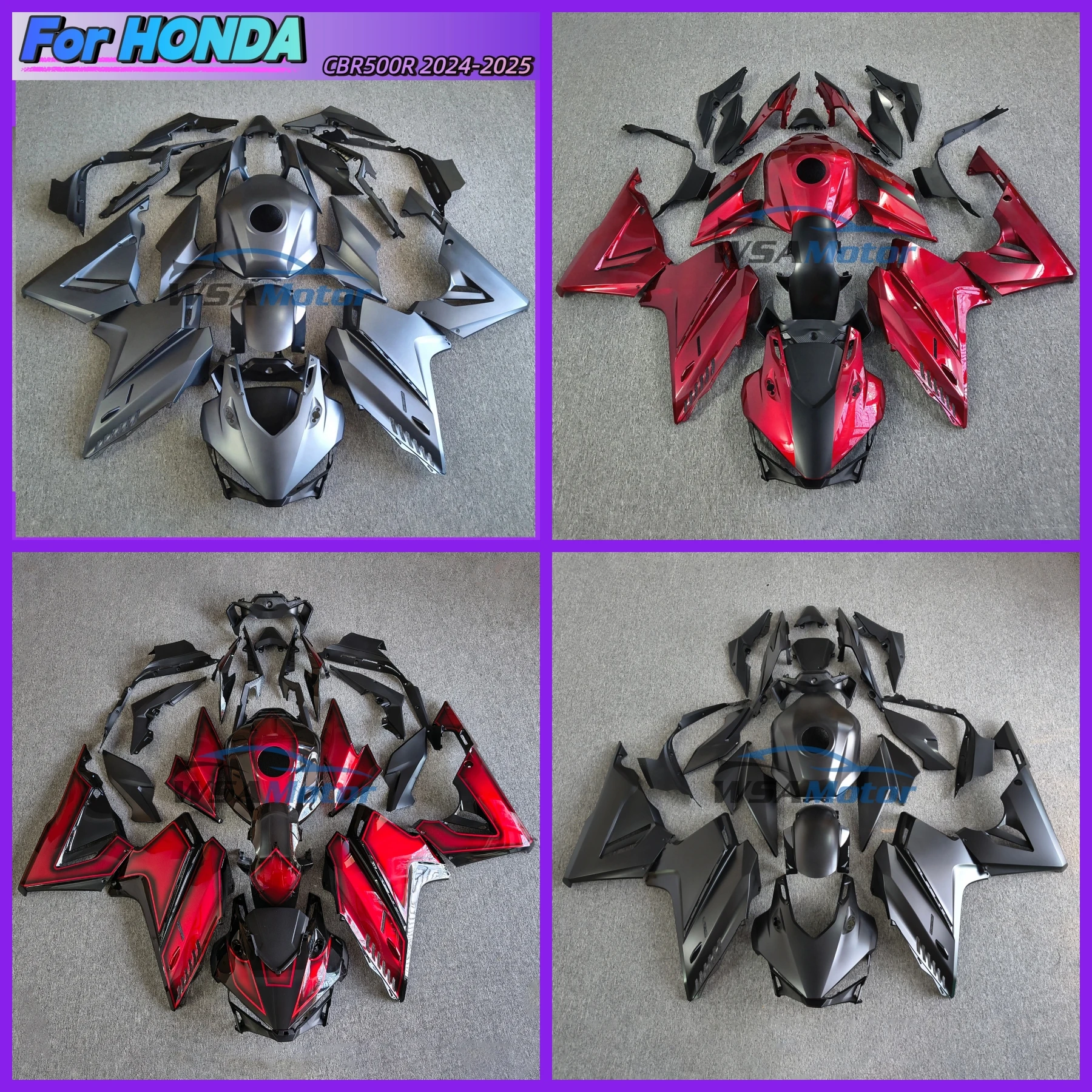 Motorcycle Fairings Kit For HONDA CBR500R CBR 500R 2024-2025 Injection ABS Gloss Black Bodywork Set Accessories Replacement