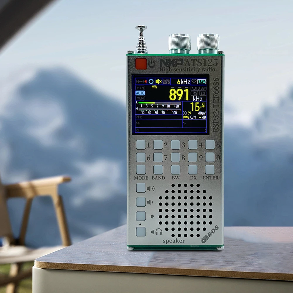 Высокочувствительное радио ATS125 с чипом TEF6686, многофункциональное радио BT, 2,4-дюймовый сенсорный экран, RDS-дисплей данных, радио для домашнего офиса